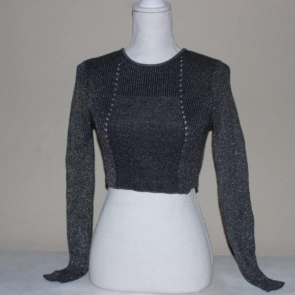 Gray Crop Sweater - Picture 2 of 4
